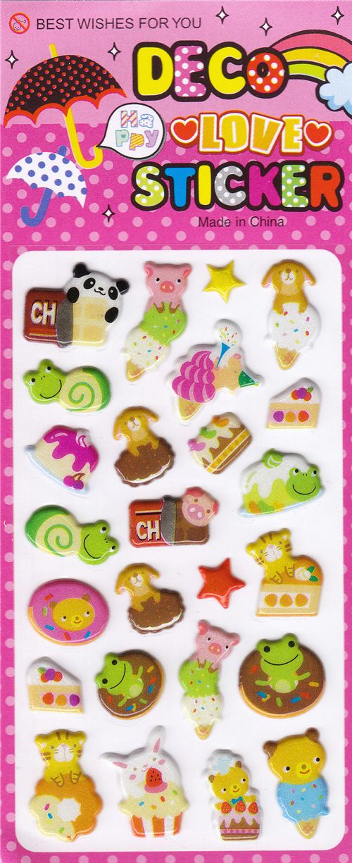 kawaii sticker animals donuts sticker sheets stickers kawaii sticker sheets