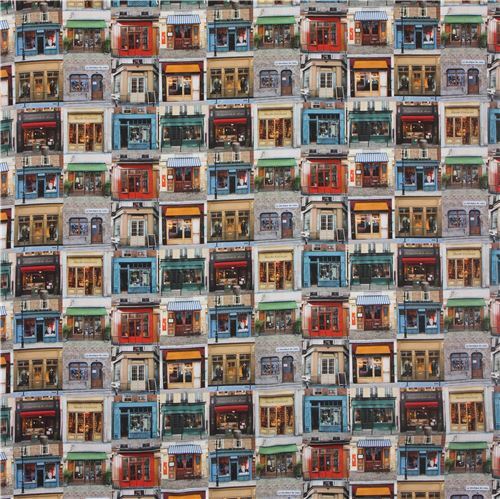 Resto de (20 x 110 cm) - Tela japonesa vintage con escaparates de tiendas antiguas de Kokka 2