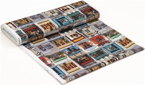 Resto de (20 x 110 cm) - Tela japonesa vintage con escaparates de tiendas antiguas de Kokka 3