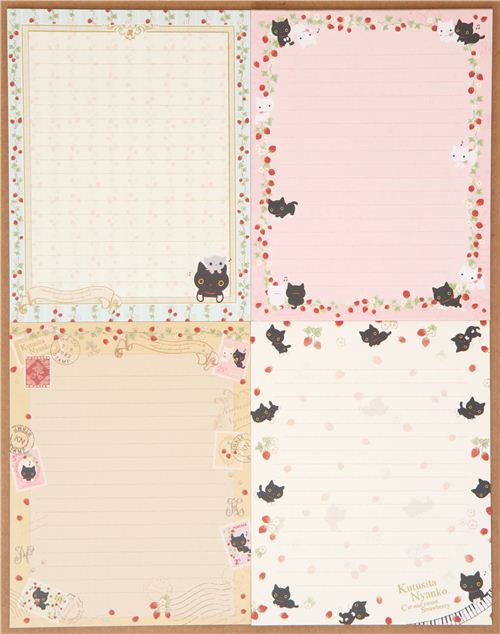 strawberry and Kutusita Nyanko cats letter set - Letter Sets ...