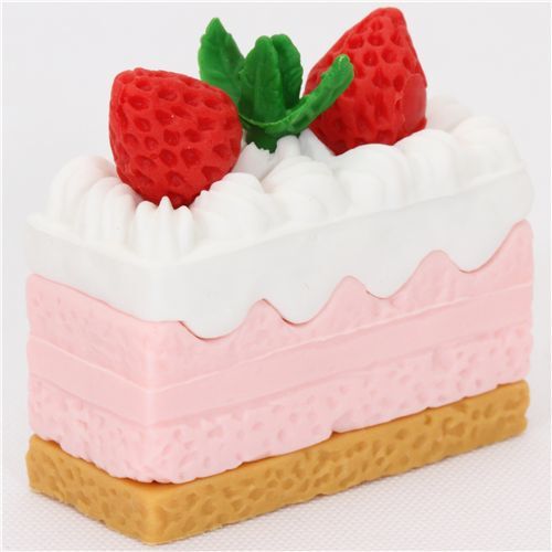 strawberry piece of cake eraser from Japan by Iwako - Dessert Eraser ...