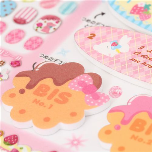 strawberry rabbit flower fingernail glitter stickers Japan Flower