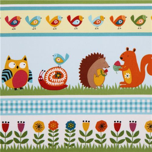 stripe flannel fabric Woodland Friends Northcott Studio Fabric by