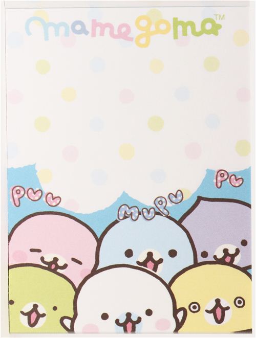 striped mini Note Pad Mamegoma baby seal San-X - Memo Pads - Stationery ...