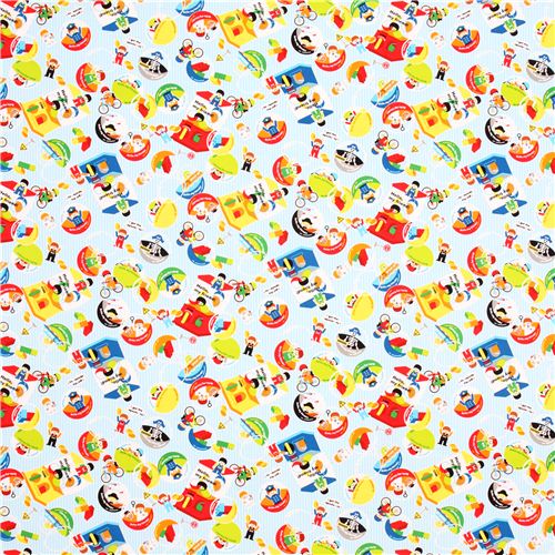 striped toy machine oxford fabric Kokka Japan 2