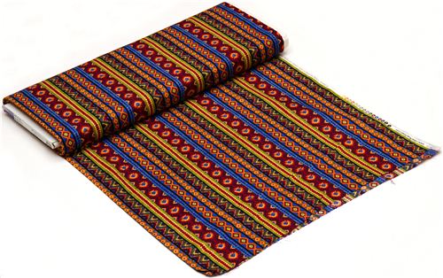 stripes pattern fabric red-orange-blue Robert Kaufman 3