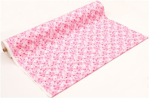 structured pink Kokka fabric with rabbits & cherry blossoms - Animal ...