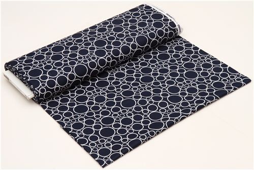 super wide navy blue circle fabric Robert Kaufman USA 3