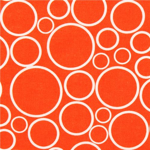 super wide orange circle fabric Robert Kaufman USA 1