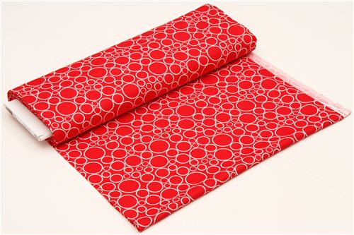 super wide red circle fabric Robert Kaufman USA 3