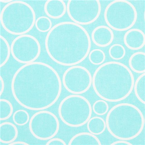super wide turquoise circle fabric Robert Kaufman USA 1