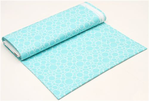 super wide turquoise circle fabric Robert Kaufman USA 3