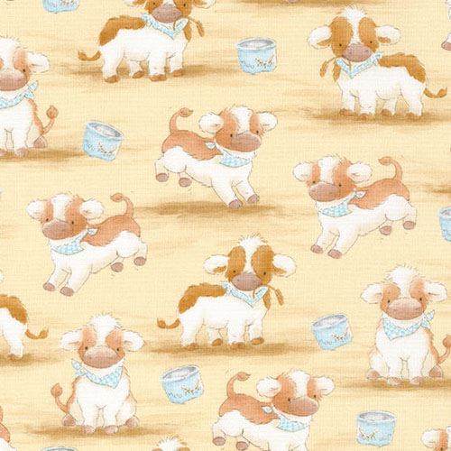 tan fabric with cow animal by Timeless Treasures Fabric
