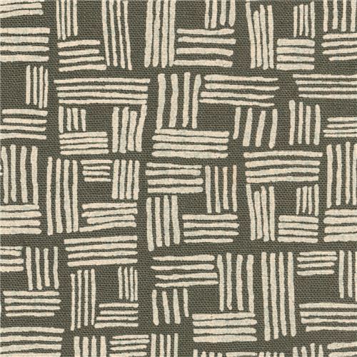 Tissu Robert Kaufman gris-vert avec des formes Tissu