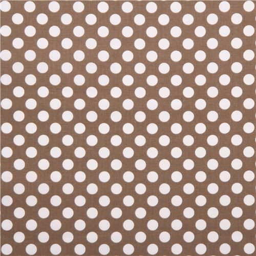 taupe-brown Michael Miller fabric Ta Dot with white dots 2