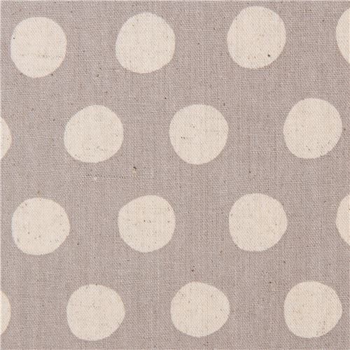 Braungraues Leinwandgewebe mit naturfarbenen Punkten von Robert Kaufman Stoff