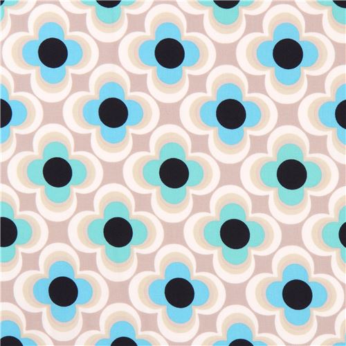taupe with cute flower design fabric by Copenhagen Print Factory Fabric