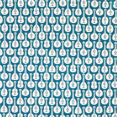 teal Bossa Ukes guitar ukulele organic fabric by birch 2