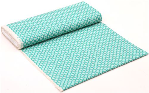 teal Daisy Chain flower Canvas fabric Framework Kokka 3