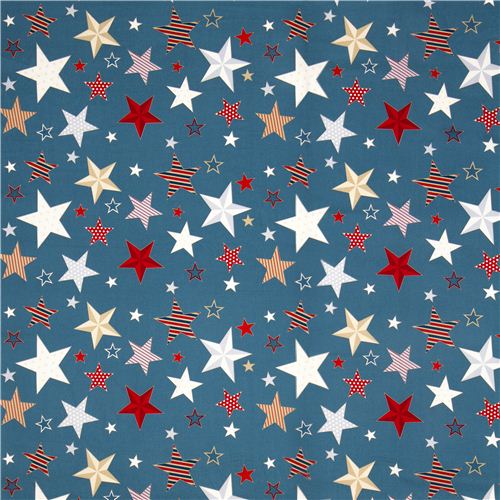 teal Riley Blake fabric with stars from the USA Fabric by Riley Blake ...