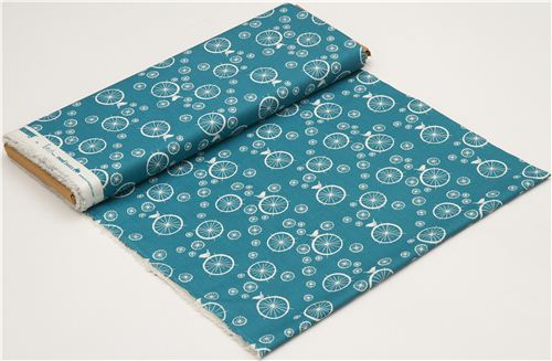 teal birch organic fabric Birdie Spokes with wheels bird 3