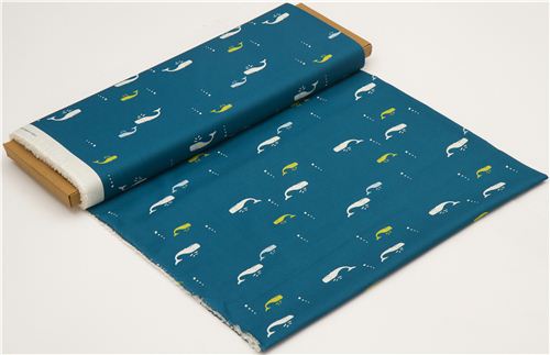 teal birch whale organic fabric Whale Watch 3