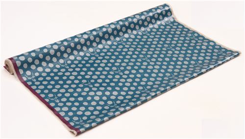teal echino fabric stag with silver metallic dots laminate fabric Sambar 3