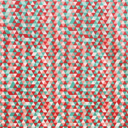 teal-pink triangle laminate fabric Riley Blake 2