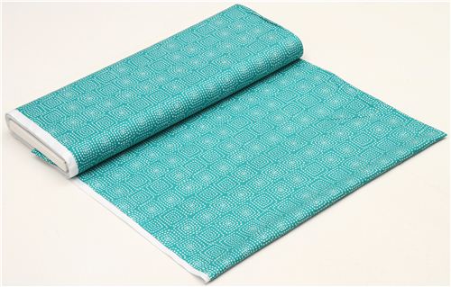 teal square pattern fabric by Michael Miller from the USA Fabric by ...