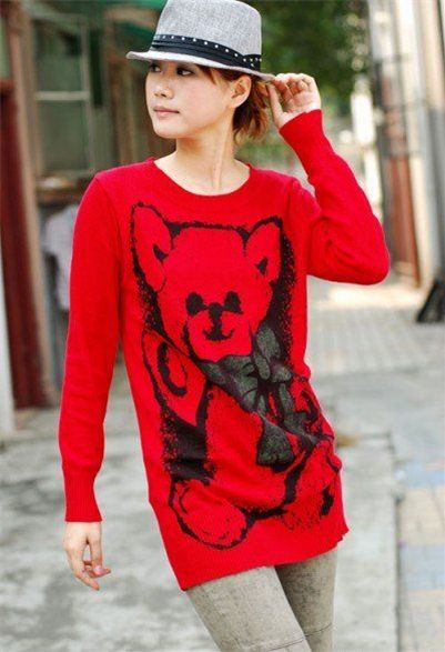 pullover rot glitzer