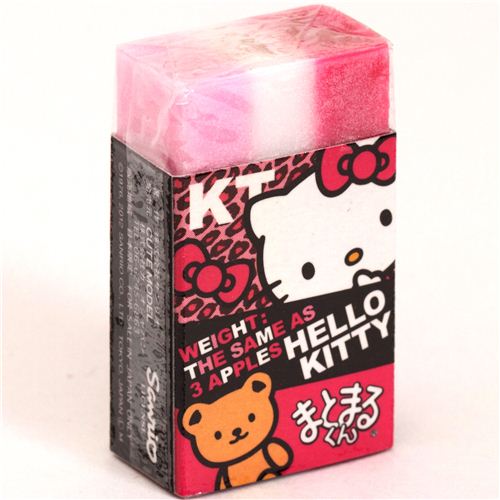 threecoloured Hello Kitty eraser with teddy bear modeS4u