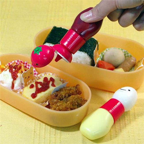 tomato egg ketchup mayonnaise sauce containers Bento Box modeS4u