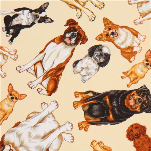 durcheinandergewirbelte Hunde Timeless Treasures Stoff USA Stoff