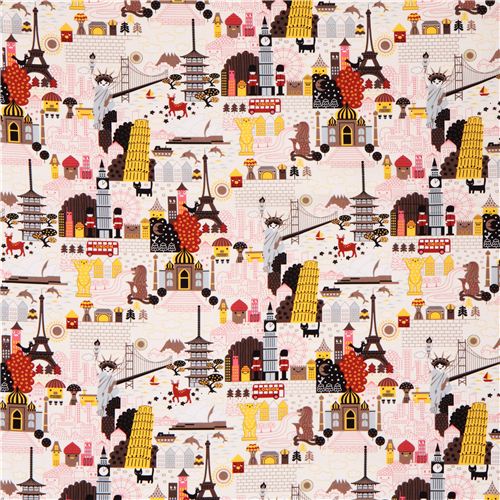 travel sights Anime Manga fabric 2