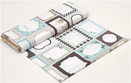 turqouise Riley Blake patchwork label fabric USA 4