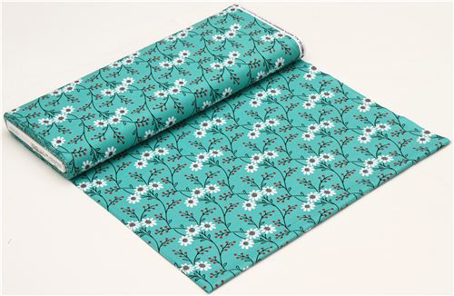 turqouise flower fabric Michael Miller USA 3