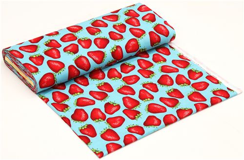 turquoise Alexander Henry fruit strawberry fabric 3