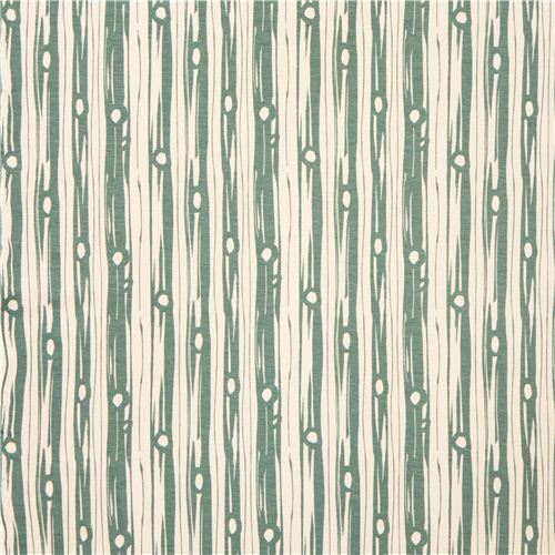 turquoise 'Bear Bois' tree stripes birch knit organic fabric from the USA 2