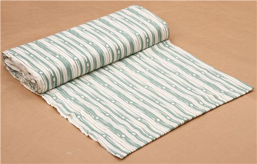turquoise 'Bear Bois' tree stripes birch knit organic fabric from the USA 3