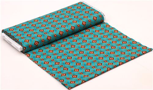 turquoise Diamonds & Dots geo pint fabric Michael Miller Painted Desert 3