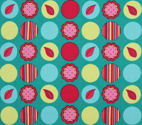 turquoise Michael Miller Mod Dots interlock fabric 2
