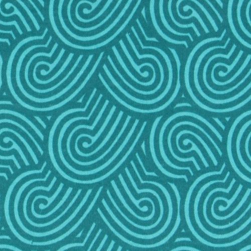 turquoise Michael Miller Zen Garden interlock fabric 1