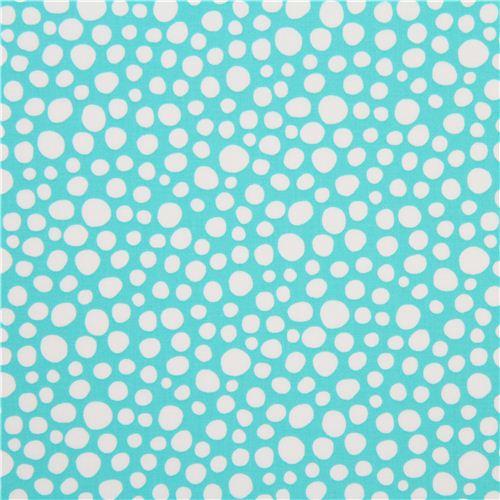 turquoise Michael Miller fabric with little white spots 2