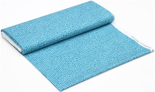 turquoise Robert Kaufman teal square rectangle shape Dinoroar 4