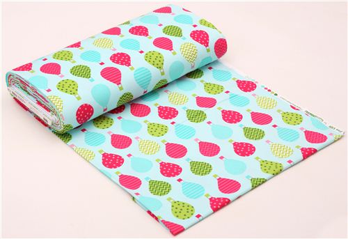 turquoise balloon flannel fabric Robert Kaufman Sorbet 3