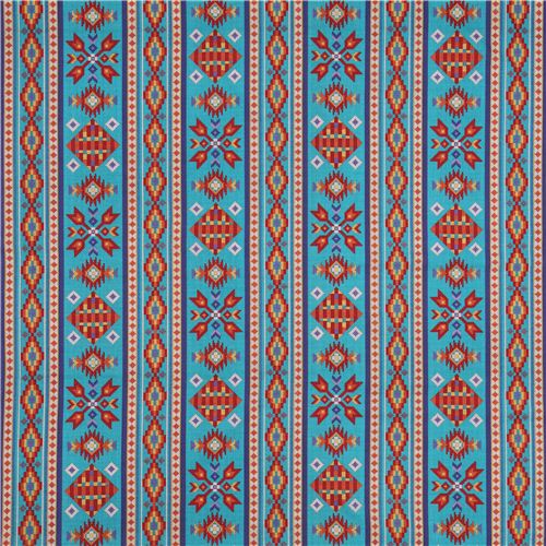 turquoise beaded mosaic stripe fabric Elizabeth's Studio USA 4