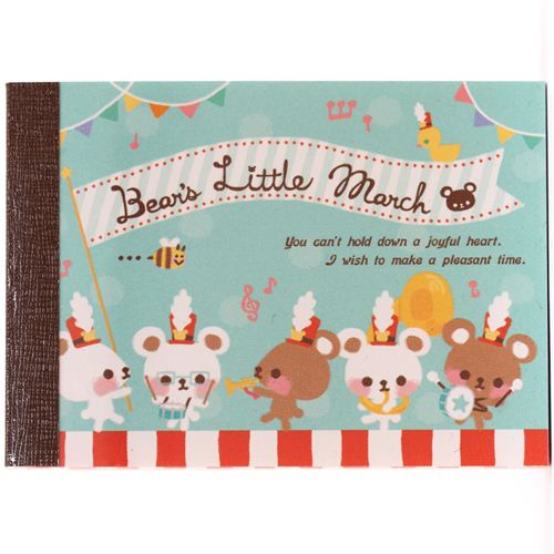 turquoise bear marching band parade Mini block Note Pad by QLia modeS4u