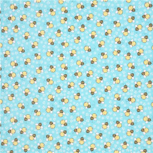 turquoise bee animal fabric Camelot Theodore and Izzy Fabric by ...