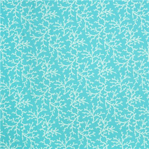 turquoise coral maritime fabric by Michael Miller Sea Coral 2