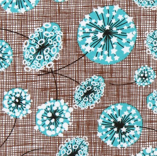 turquoise dandelion fabric USA designer Robert Kaufman 1
